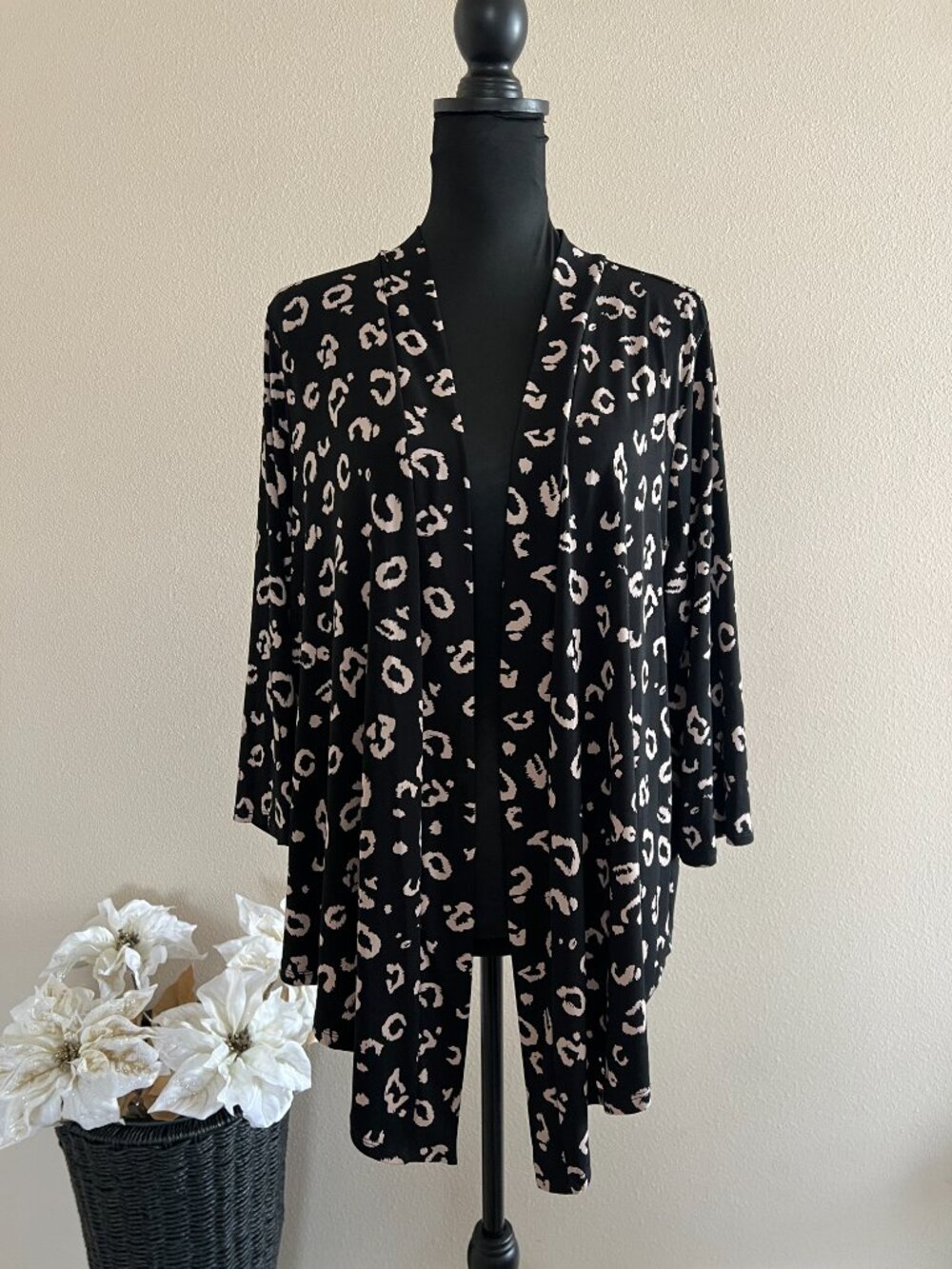 Torrid Animal Print Open Front Cardigan Jacket, Size 1X (14/16)